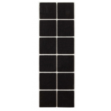 Подпятник самоклеящийся квадратный 40X40мм черный 12 шт PULSE HS4040-BL